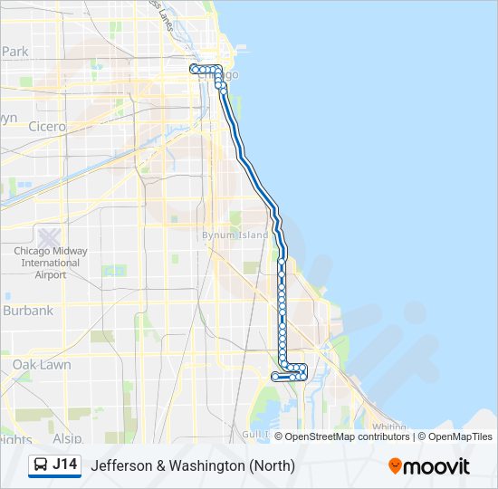 J14 Bus Line Map