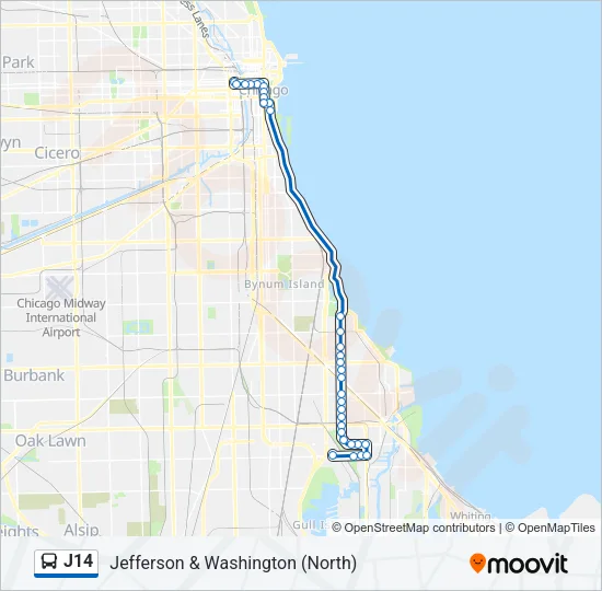J14 Bus Line Map