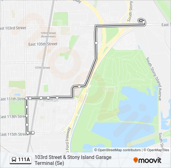 111A Bus Line Map