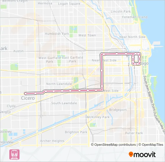 Cta Pink Line Map Pink Line Route: Schedules, Stops & Maps - Towards The Loop (Updated)