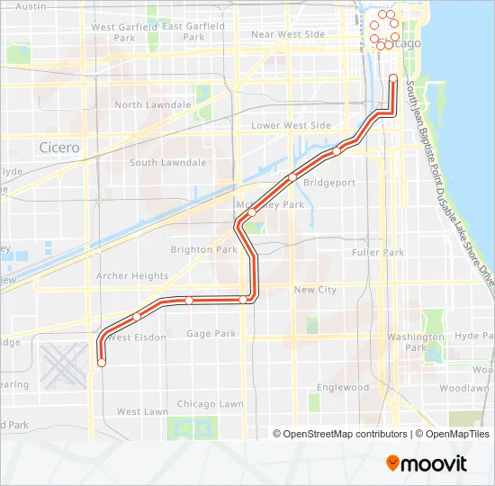 ORANGE LINE Chicago 'L' Line Map