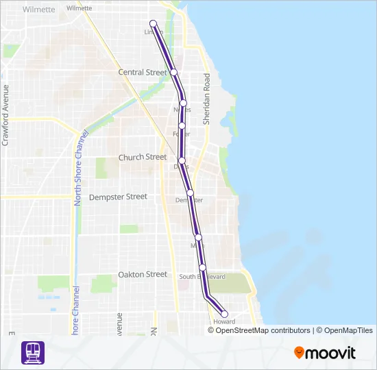 Cta Purple Line Map Purple Line Route: Schedules, Stops & Maps - Howard (Updated)