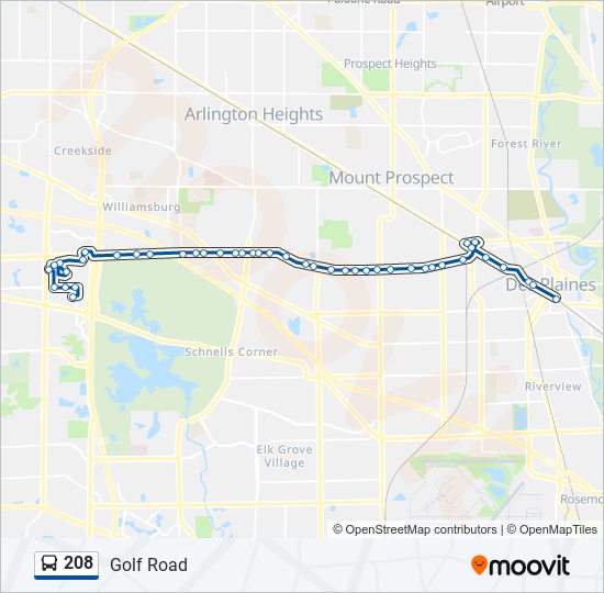 208 bus Line Map