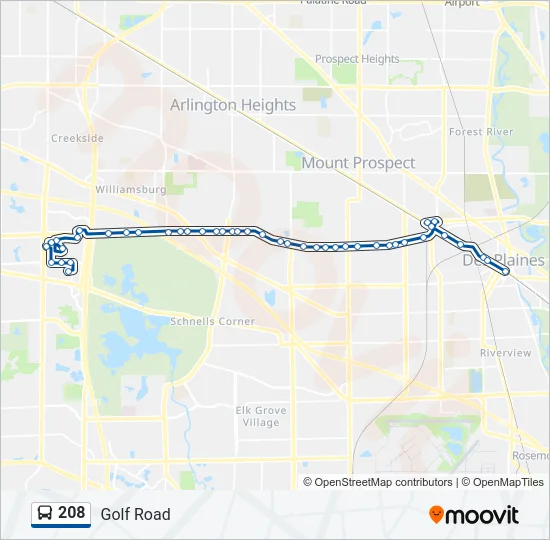 208 Bus Line Map