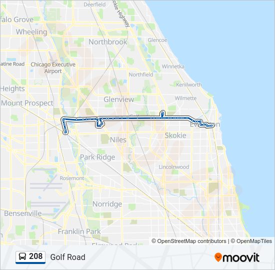 208 Bus Line Map