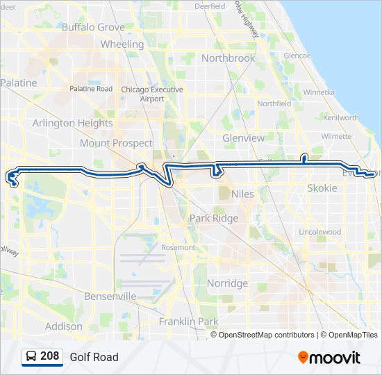 208 bus Line Map