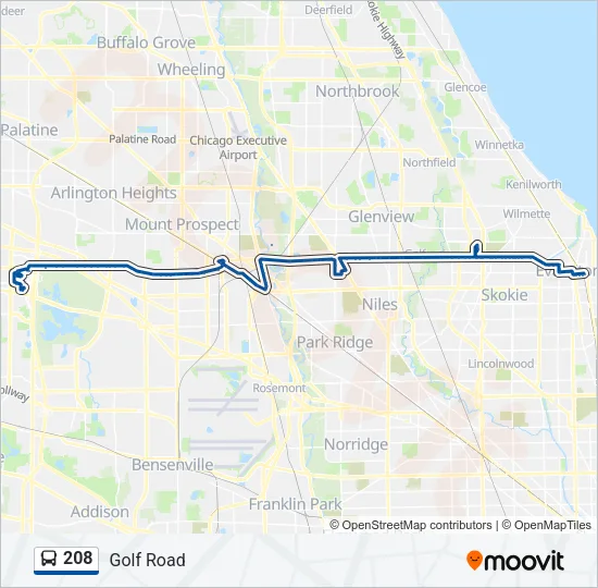 208 Bus Line Map