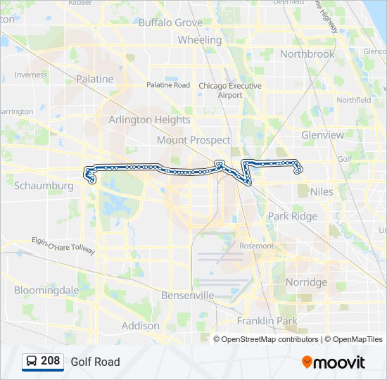 208 bus Line Map