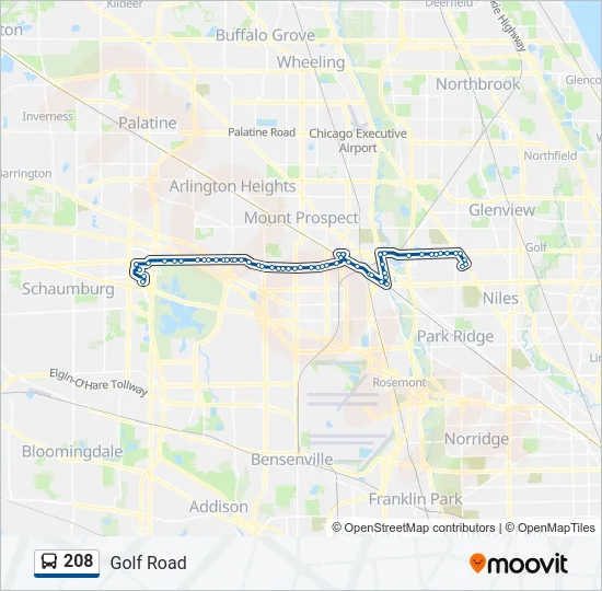 208 Bus Line Map