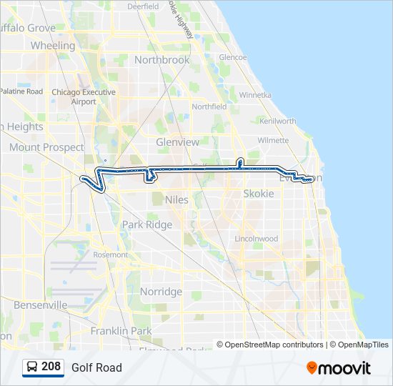 208 bus Line Map