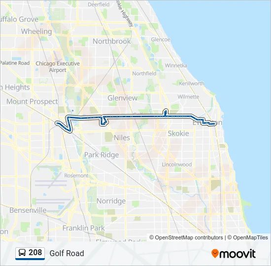 208 Bus Line Map