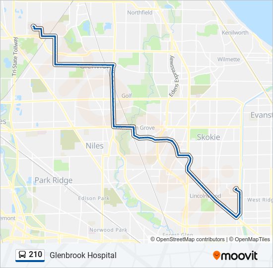 Mapa de 210 de autobús