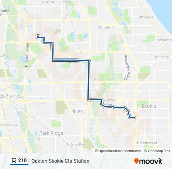 210 Bus Line Map