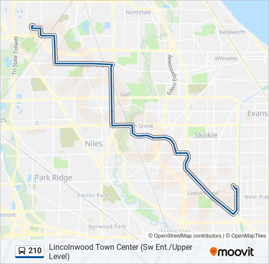 Mapa de 210 de autobús