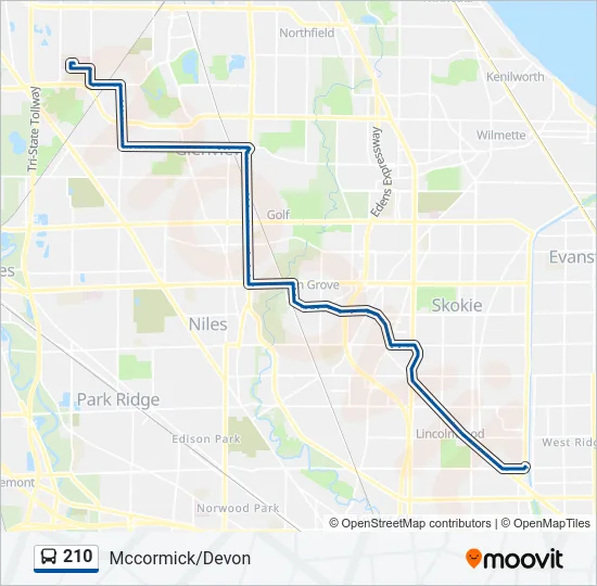 210 Bus Line Map