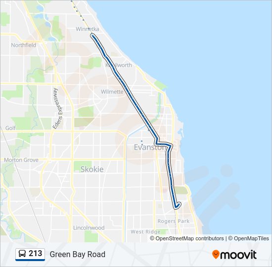 213 bus Line Map