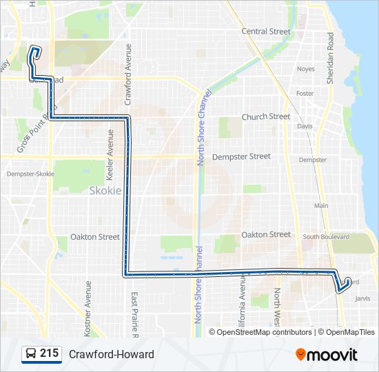 215 Bus Line Map