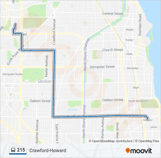 215 Bus Line Map