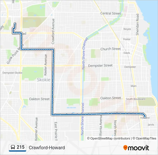 215 Bus Line Map