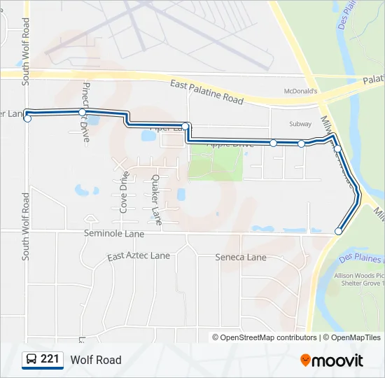 221 Bus Line Map