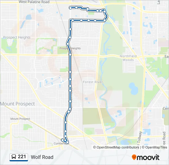 221 Bus Line Map