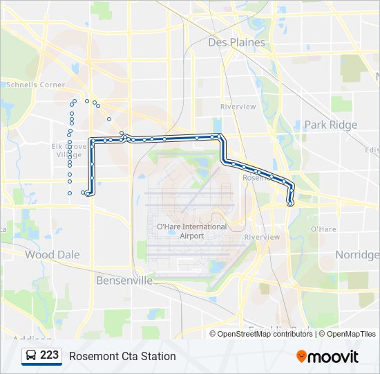 223 bus Line Map