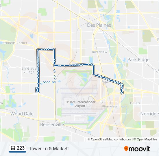 223 bus Line Map