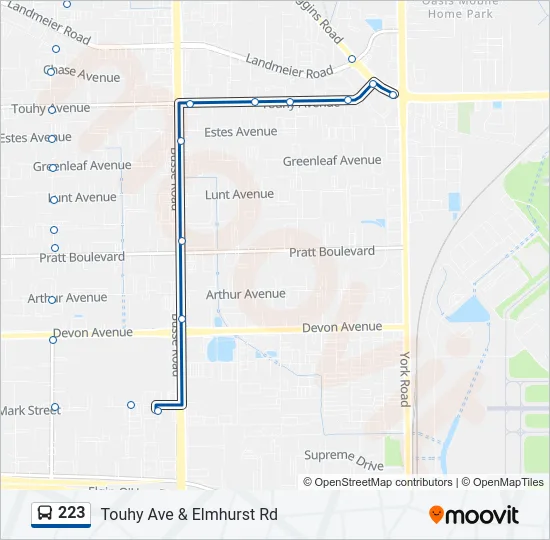 223 Bus Line Map
