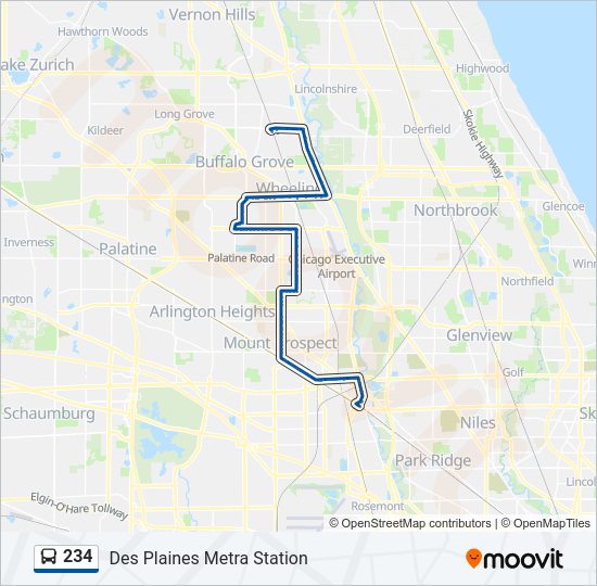 234 Bus Line Map