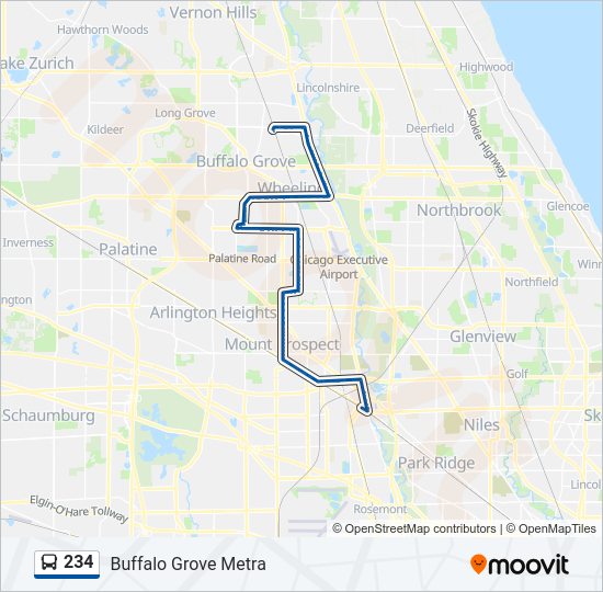 234 bus Line Map