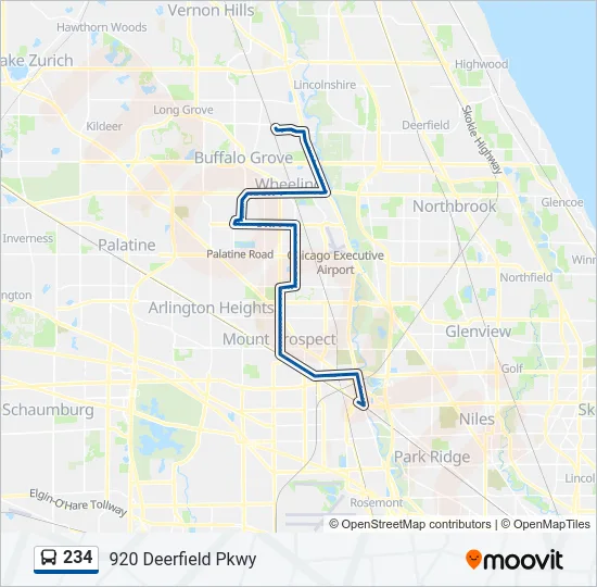 234 Bus Line Map