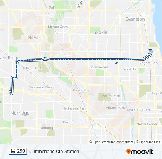 290 bus Line Map