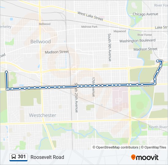 301 bus Line Map