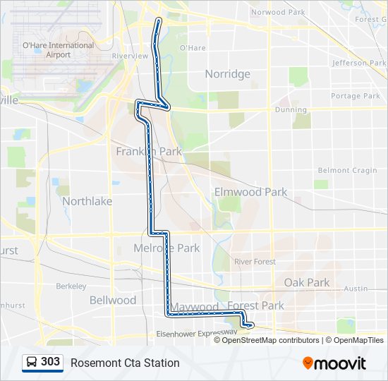 303 Bus Line Map