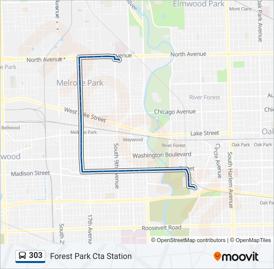 303 Bus Line Map