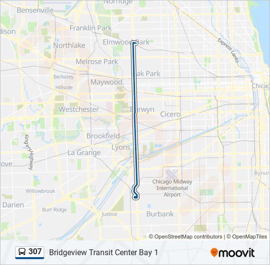 307 bus Line Map