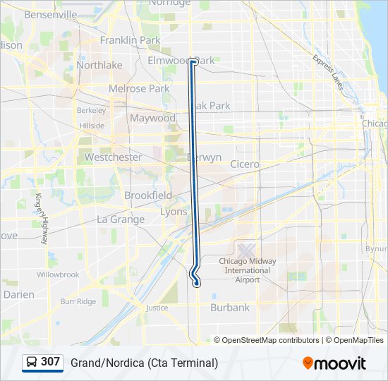 307 Bus Line Map