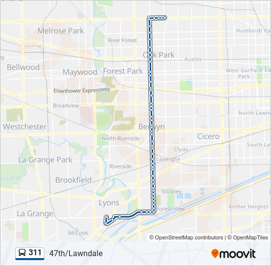 Mapa de 311 de autobús