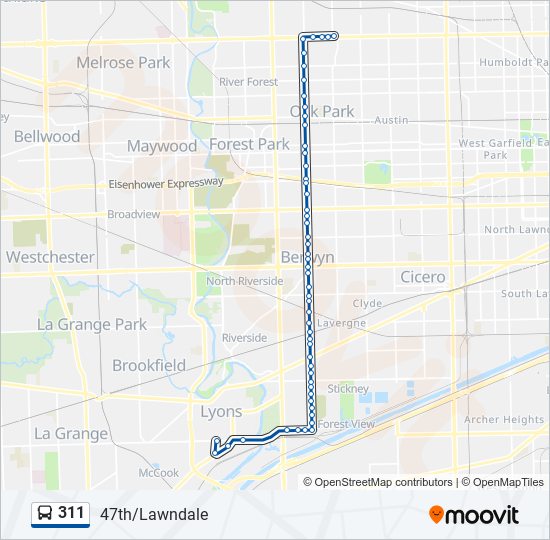311 bus Line Map