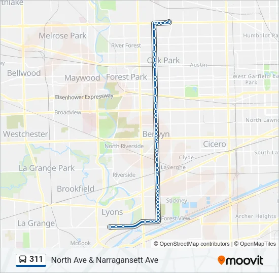 311 Bus Line Map
