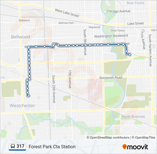 317 bus Line Map