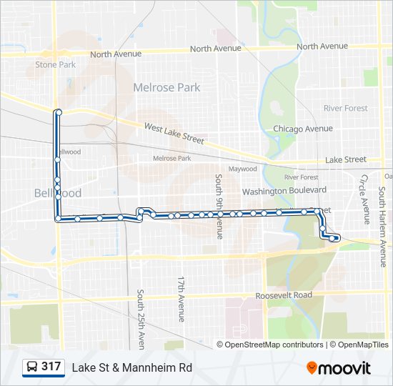 317 bus Line Map