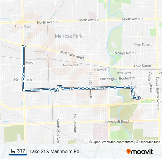 317 Bus Line Map