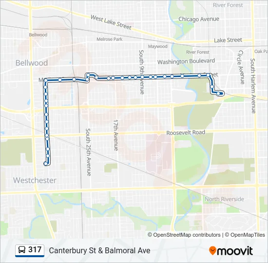 317 Bus Line Map