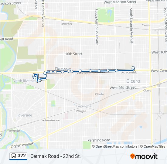 322 bus Line Map