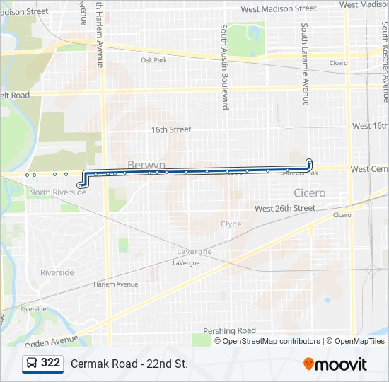 322 bus Line Map