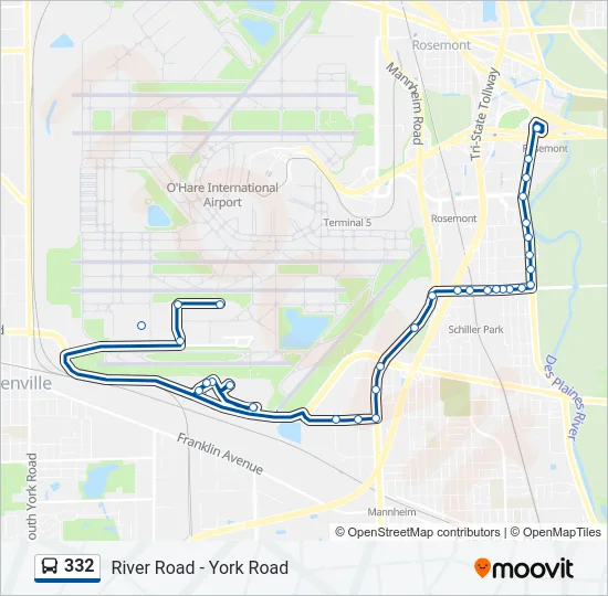 332 Bus Line Map