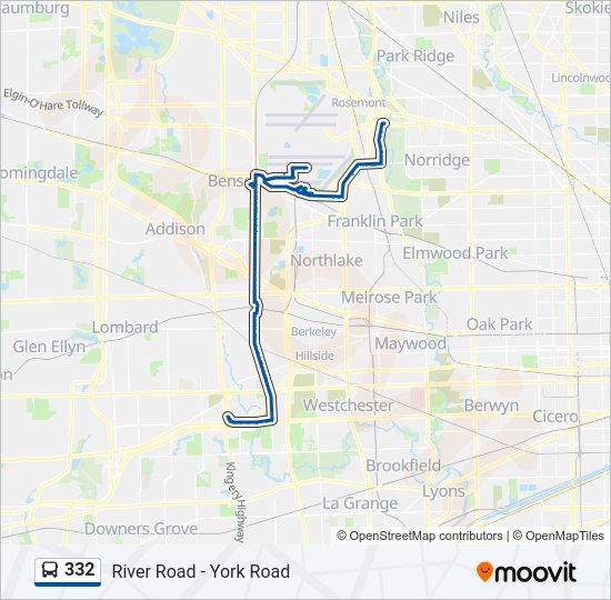 332 bus Line Map