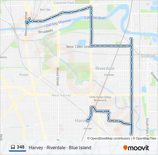 348 Bus Line Map