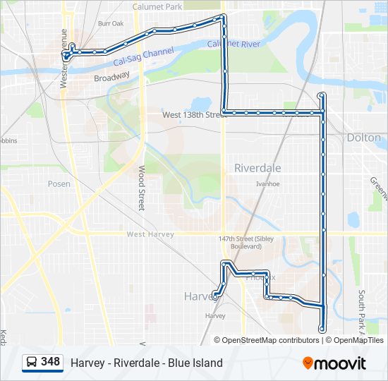348 bus Line Map